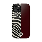 Zebra Print x Burgundy Phone Case