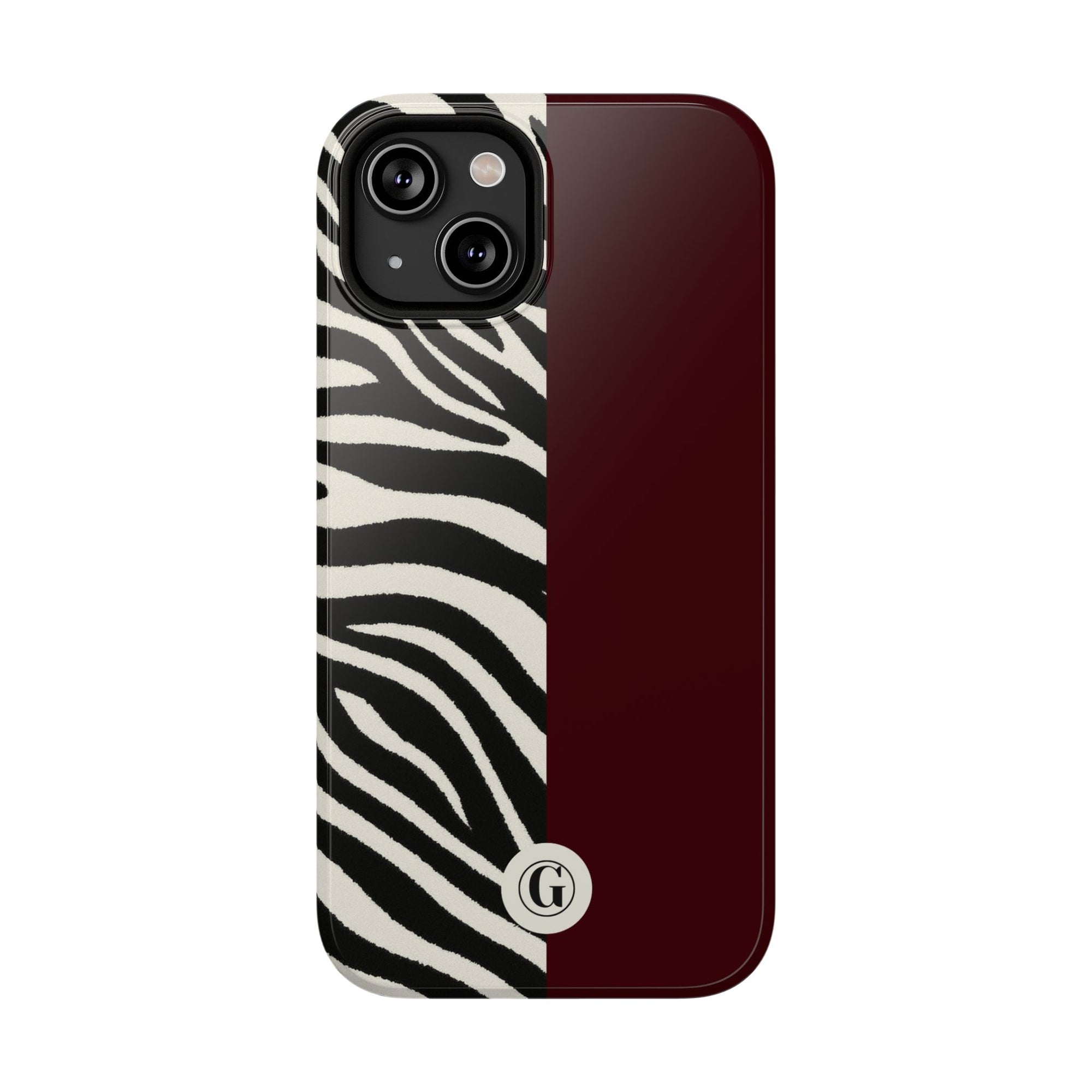 Zebra Print x Burgundy Phone Case