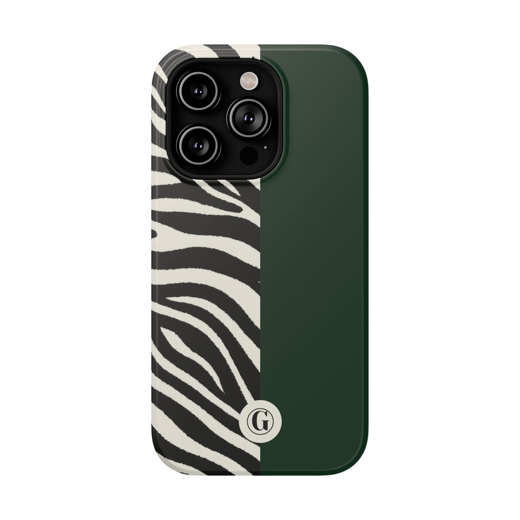 Zebra Print x Emerald Green Phone Case