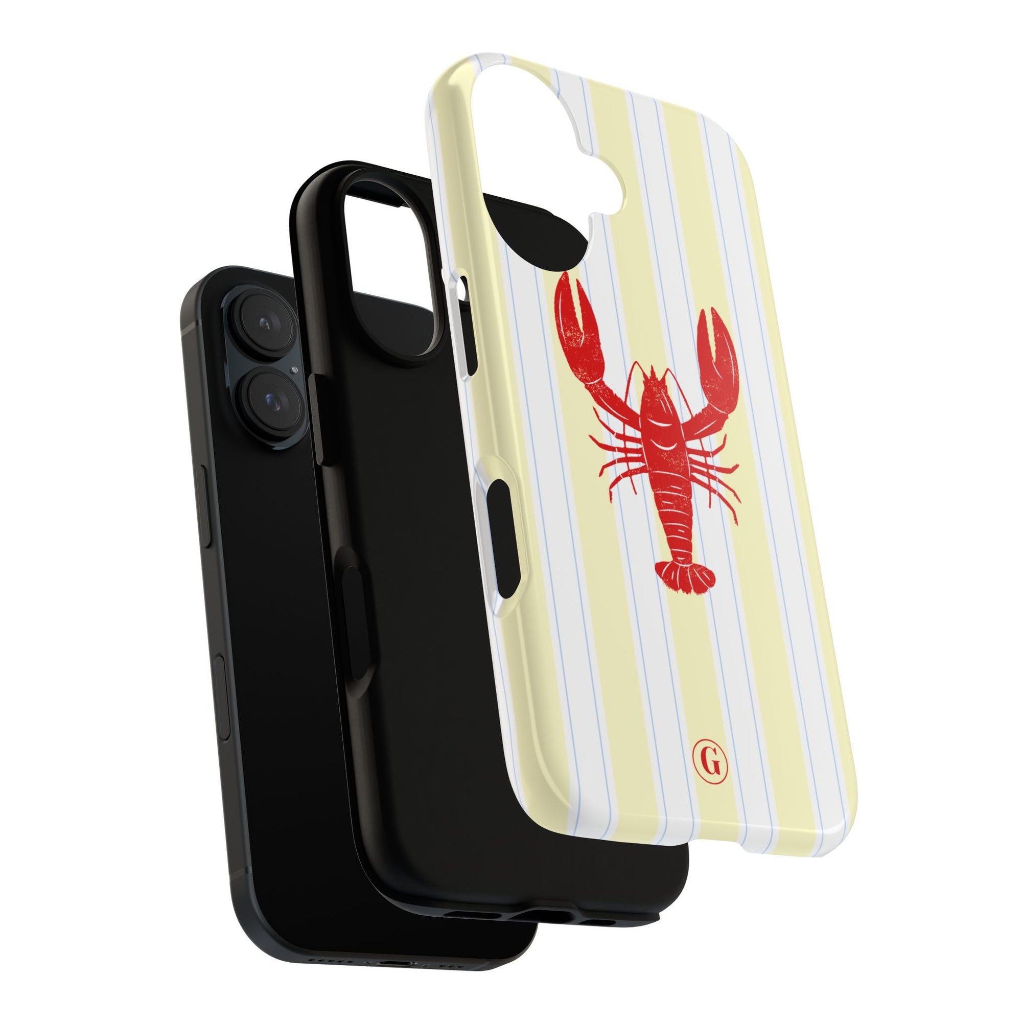 Yellow Stripes & Crawfish Phone Case