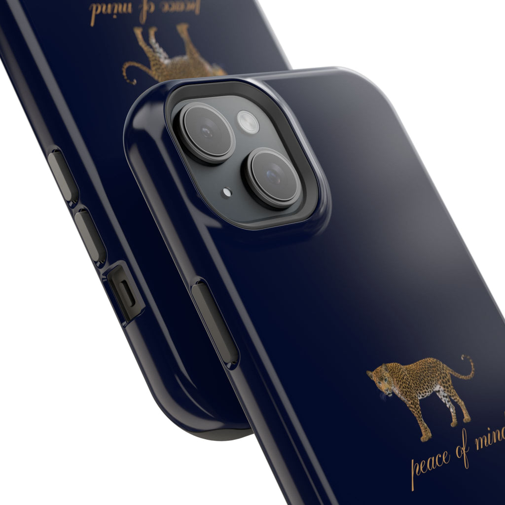 Navy Blue 'Peace of Mind' Panther Phone Case