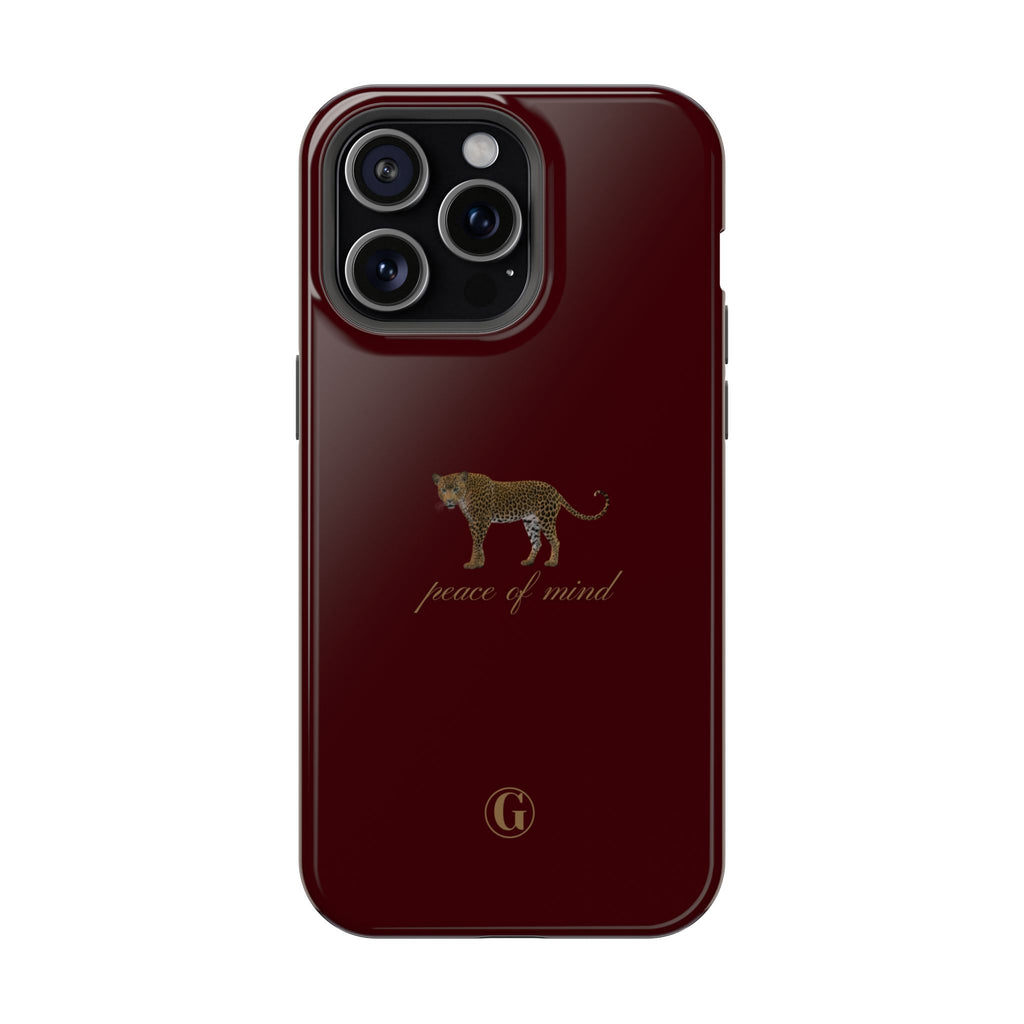 Burgundy 'Peace of Mind' Panther Phone Case
