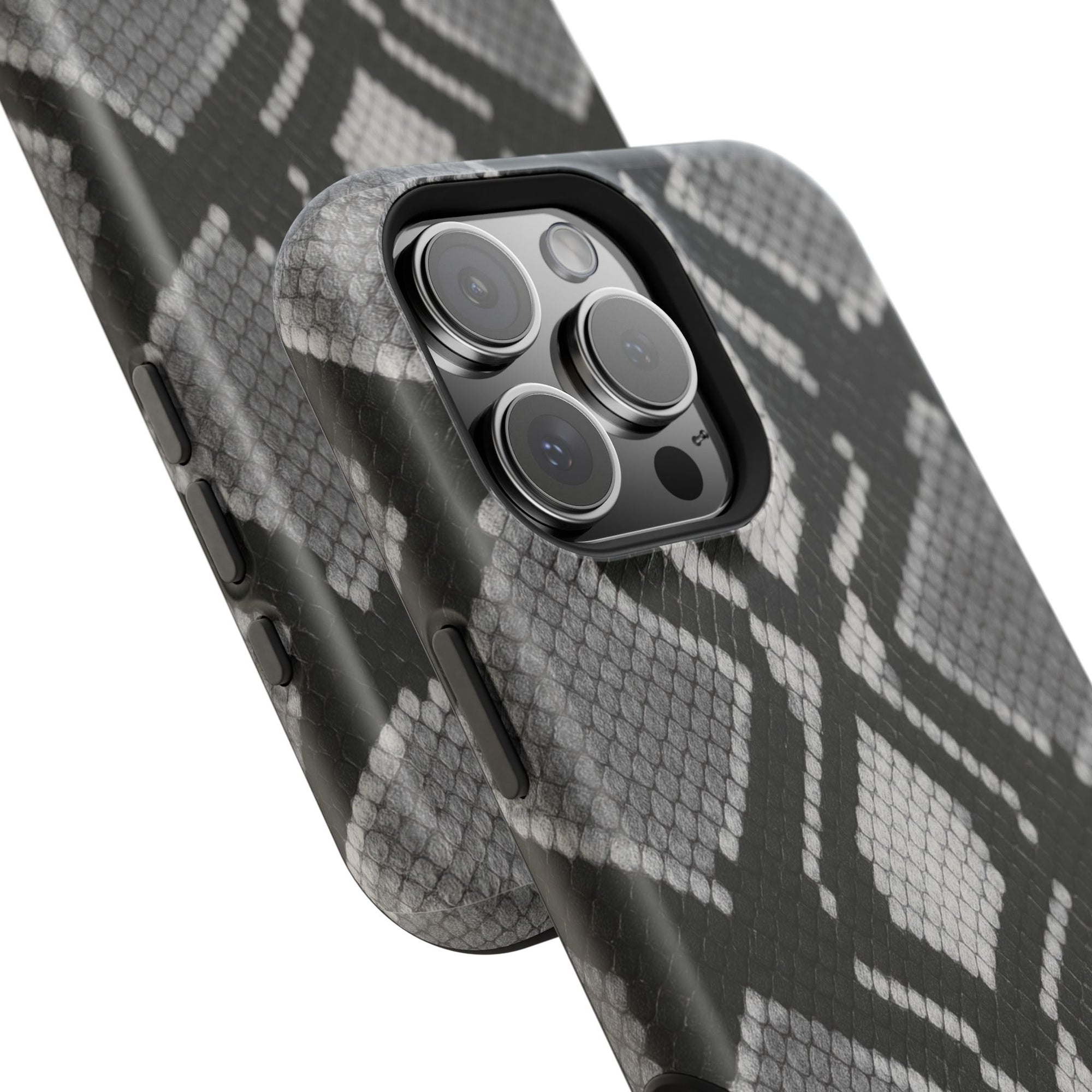 Grey Snakeskin Print Phone Case