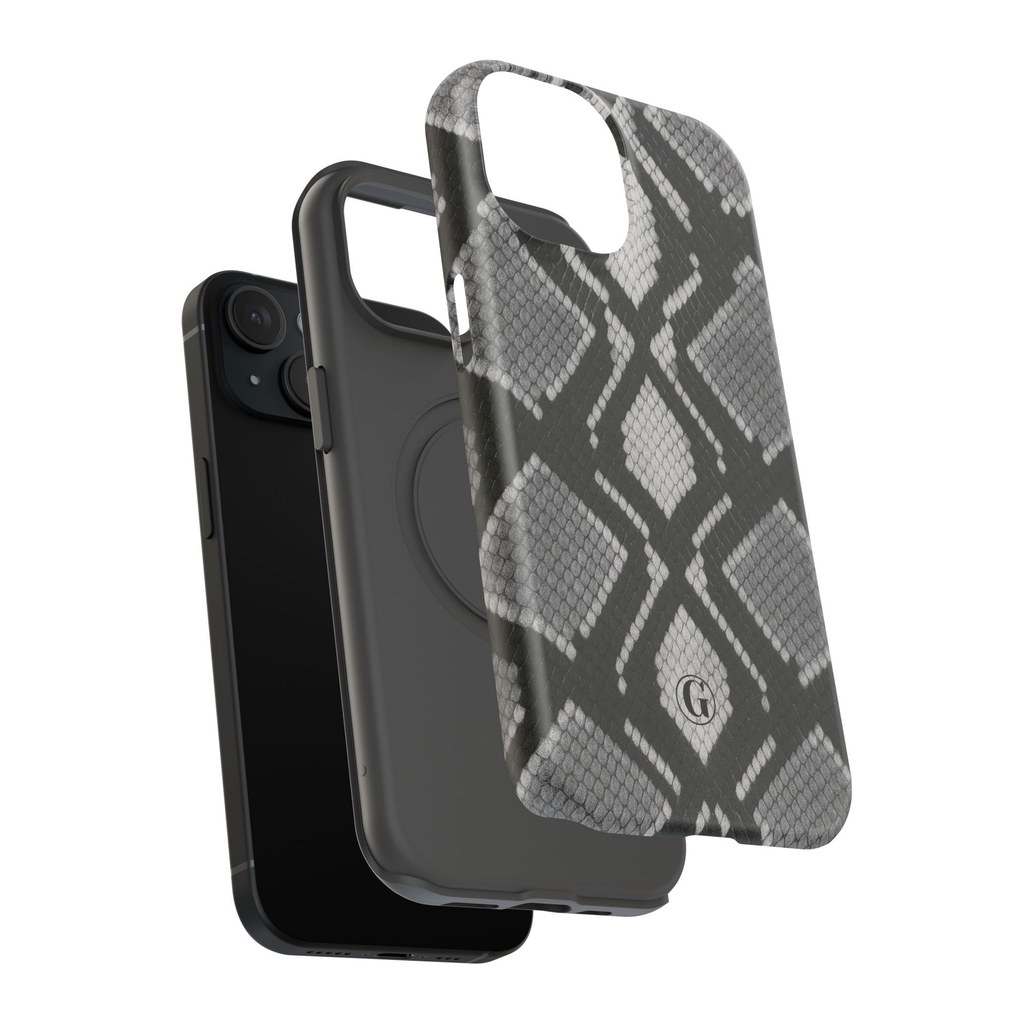 Grey Snakeskin Print Phone Case