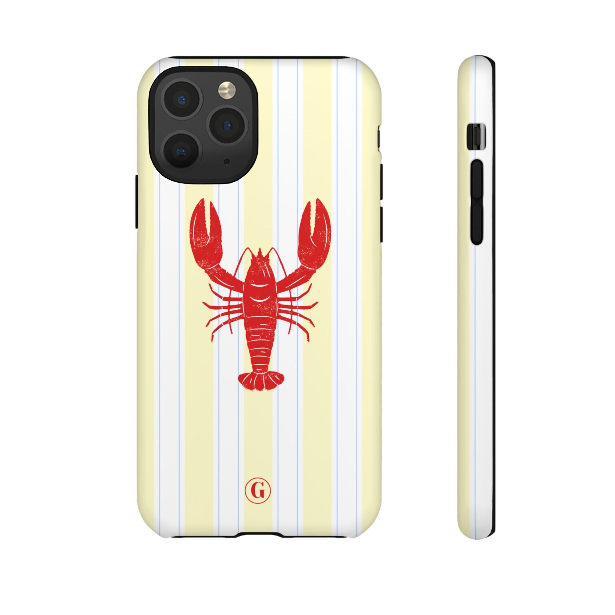 Yellow Stripes & Crawfish Phone Case