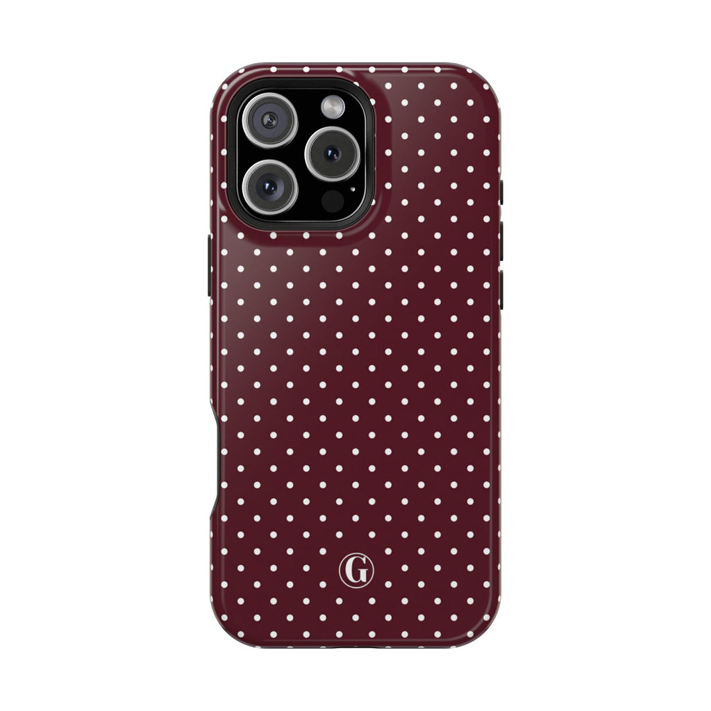 Burgundy Polka Dots Phone Case
