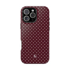 Burgundy Polka Dots Phone Case
