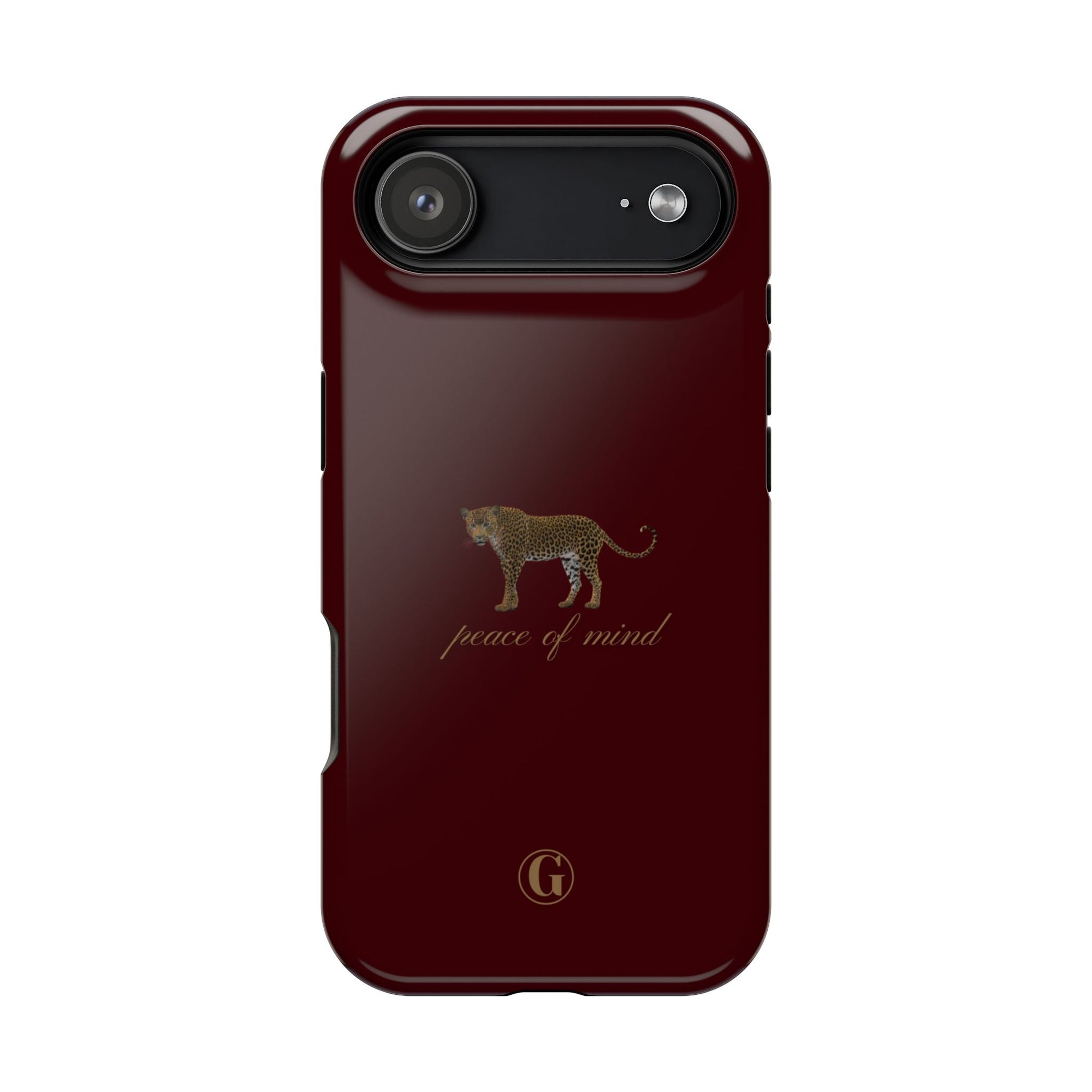 Burgundy 'Peace of Mind' Panther Phone Case
