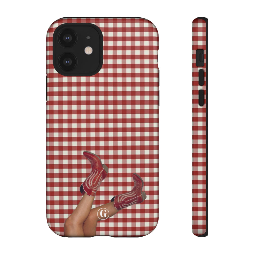 Dark Red Cowboy Boots Phone Case