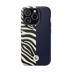 Zebra Print x Navy Blue Phone Case