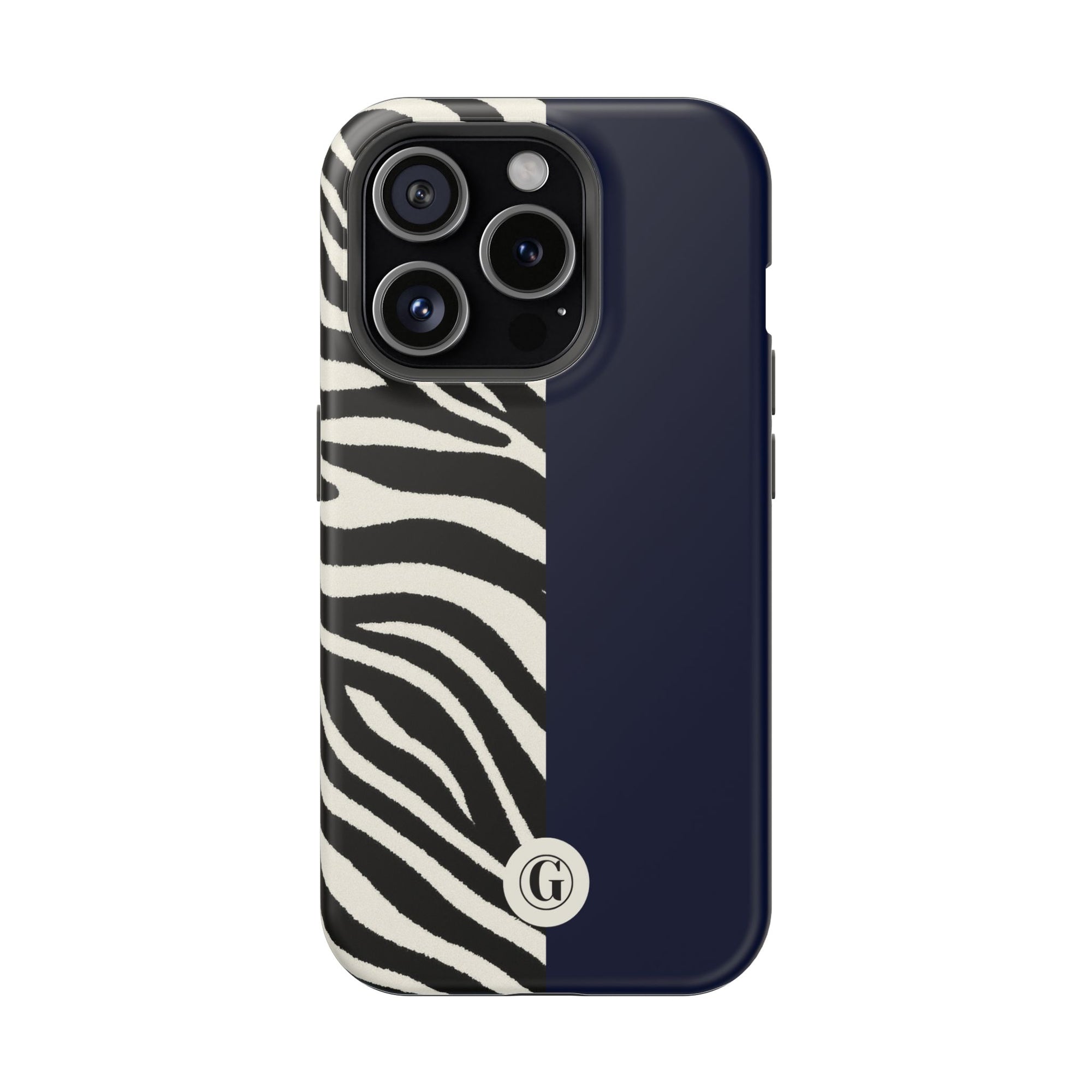 Zebra Print x Navy Blue Phone Case
