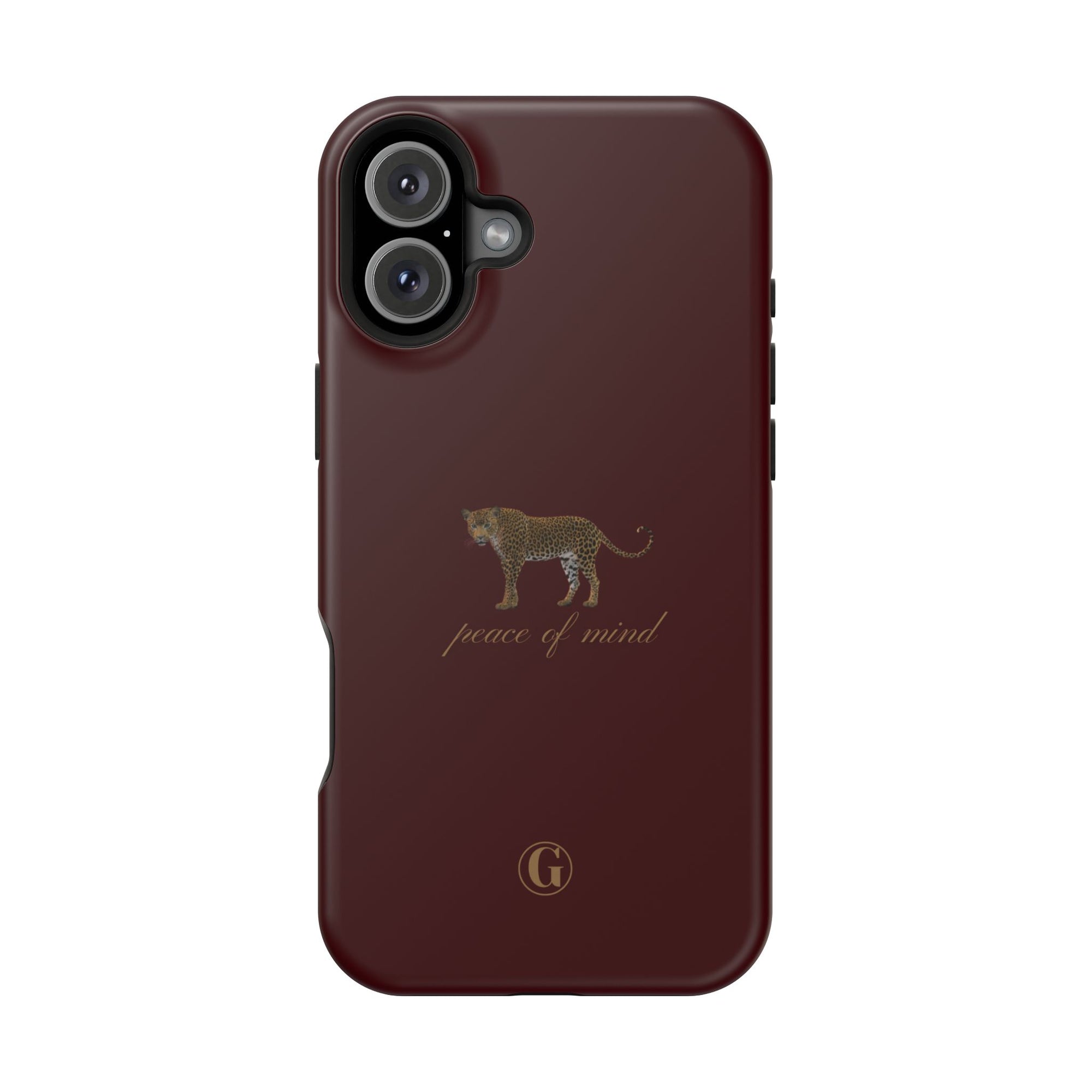 Burgundy 'Peace of Mind' Panther Phone Case