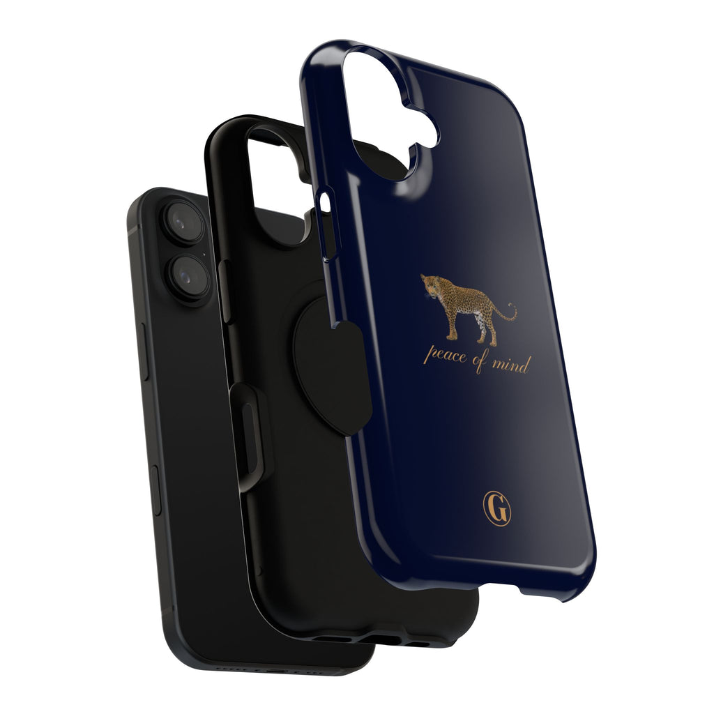 Navy Blue 'Peace of Mind' Panther Phone Case