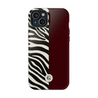 Zebra Print x Burgundy Phone Case