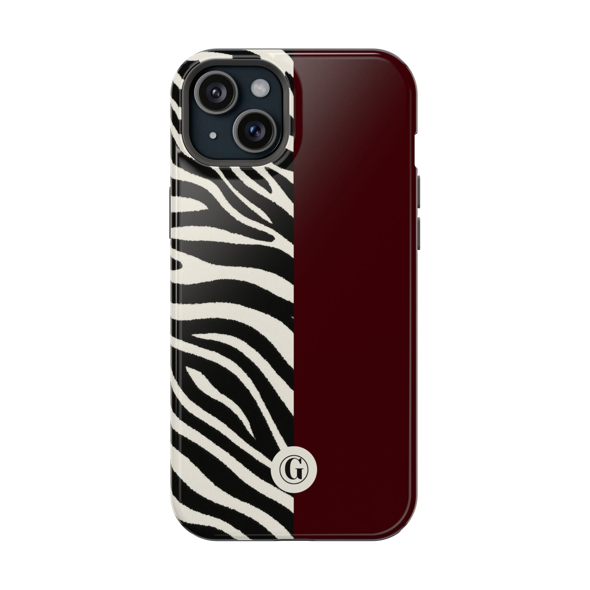 Zebra Print x Burgundy Phone Case