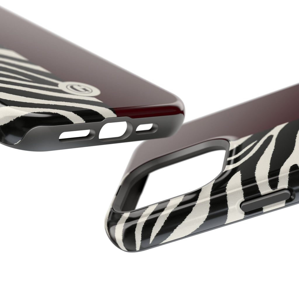 Zebra Print x Burgundy Phone Case