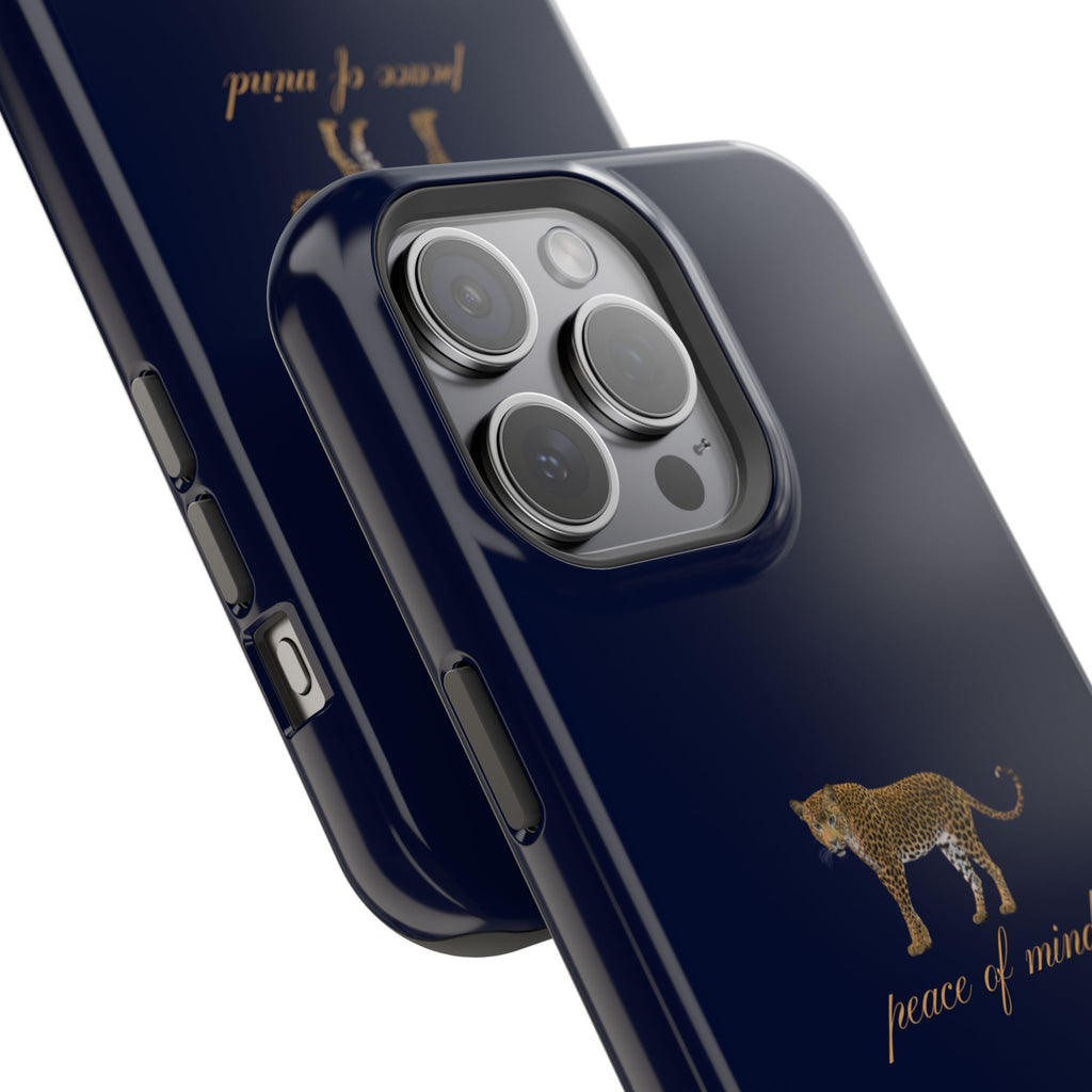 Navy Blue 'Peace of Mind' Panther Phone Case