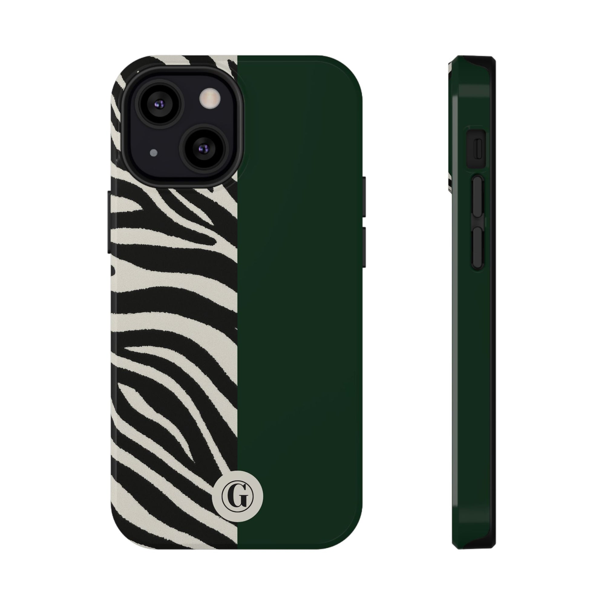 Zebra Print x Emerald Green Phone Case