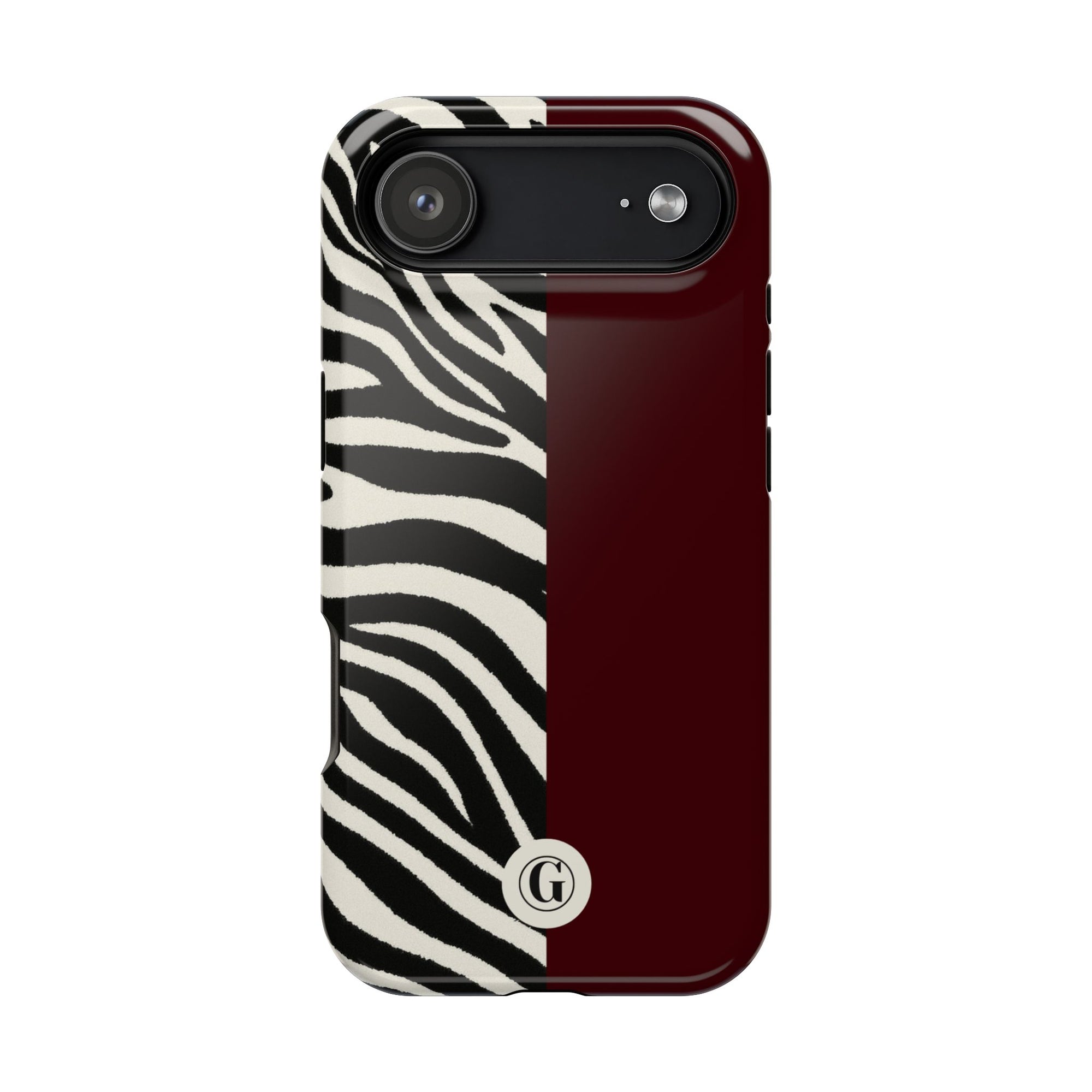 Zebra Print x Burgundy Phone Case