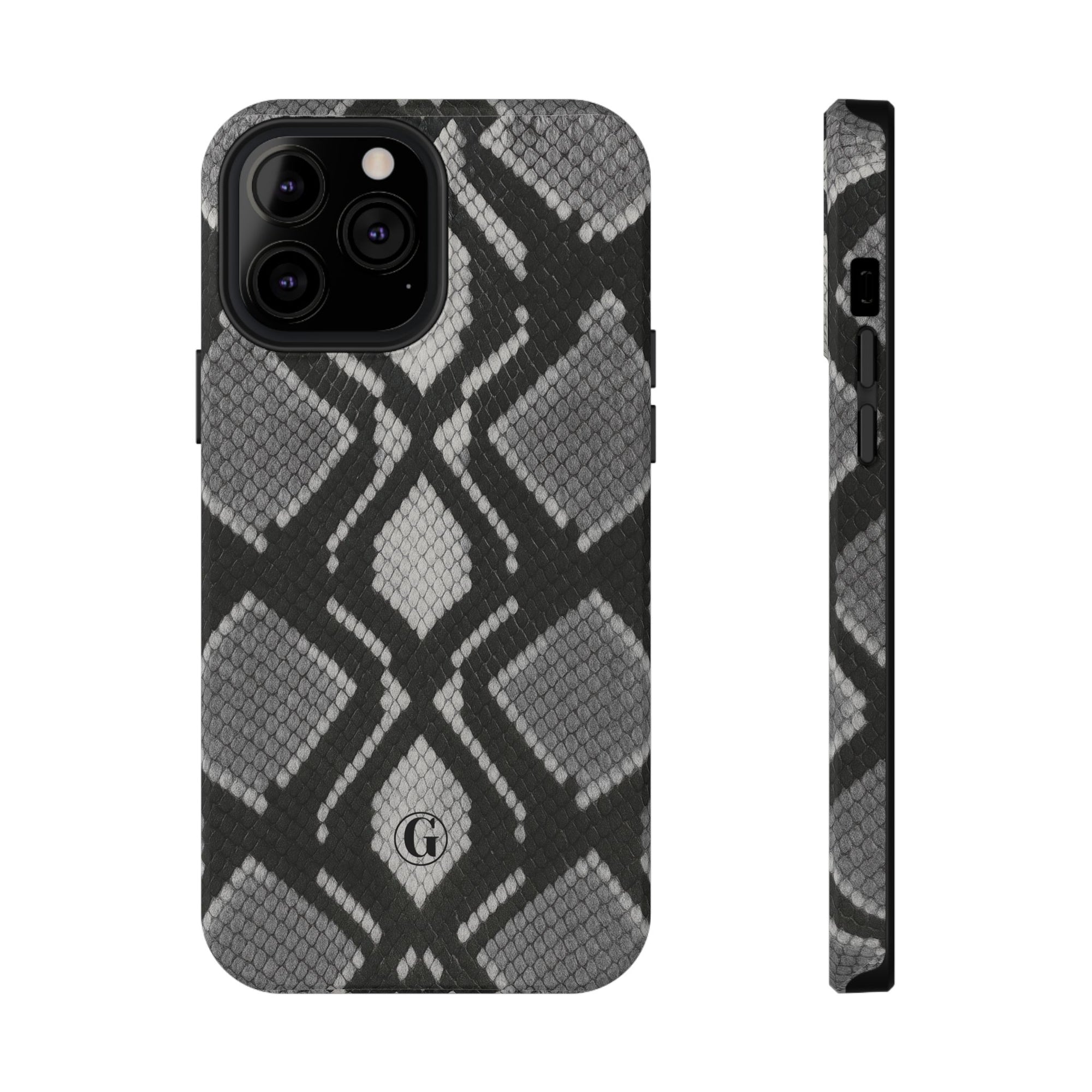 Grey Snakeskin Print Phone Case