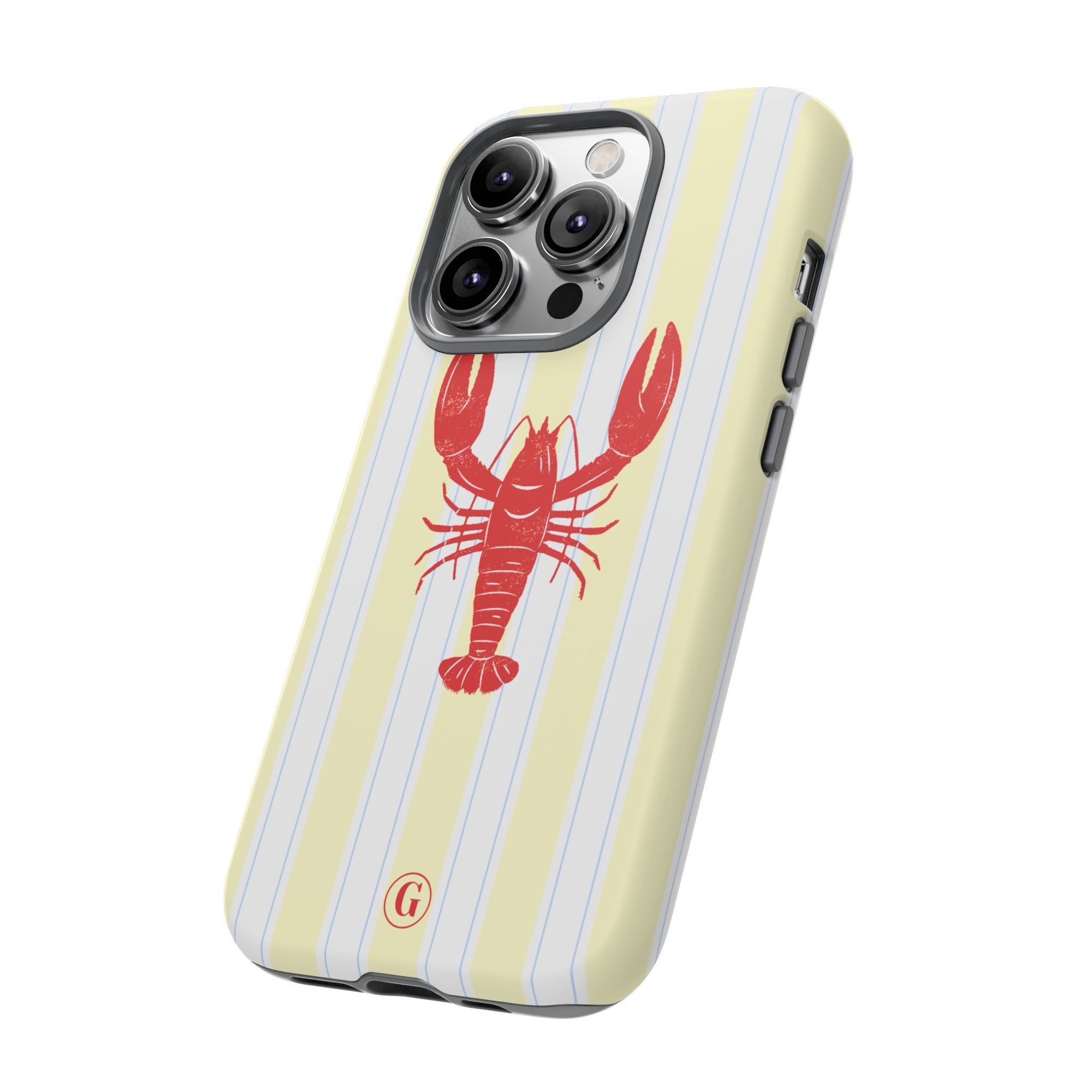 Yellow Stripes & Crawfish Phone Case