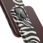 Zebra Print x Burgundy Phone Case