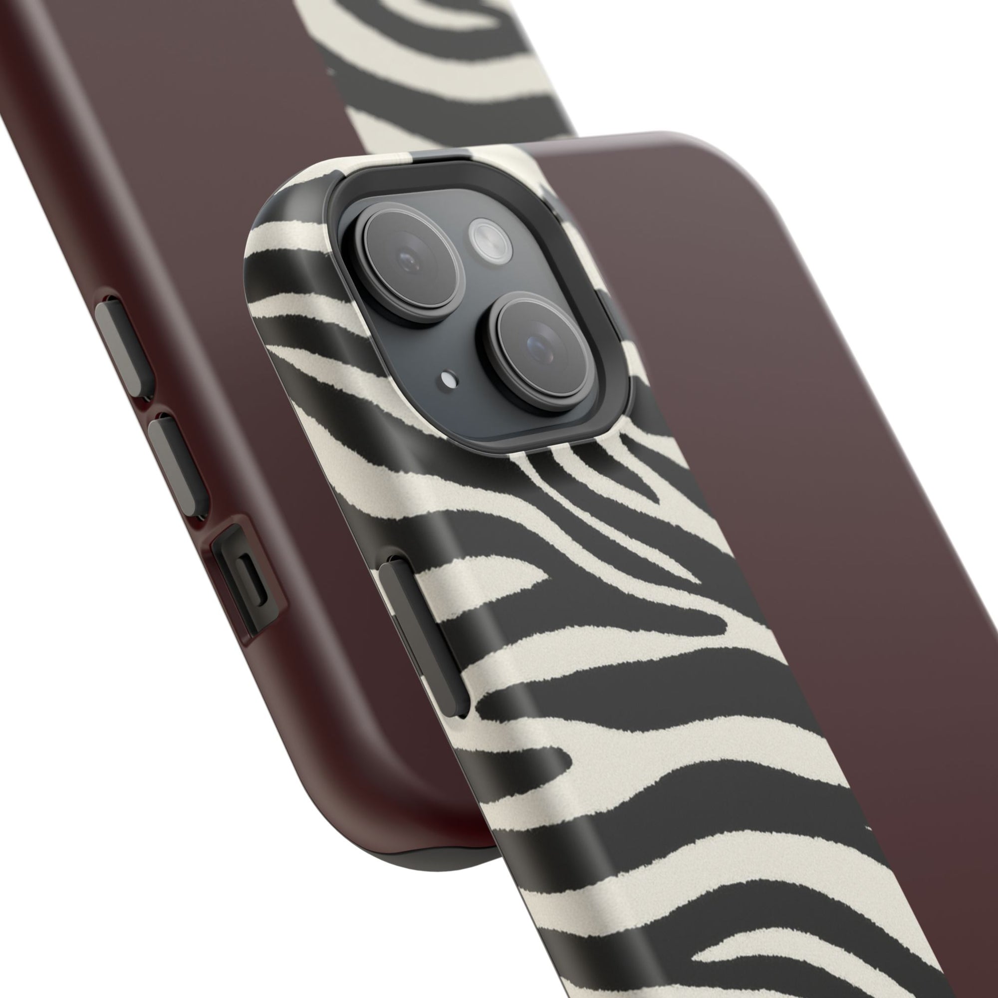 Zebra Print x Burgundy Phone Case