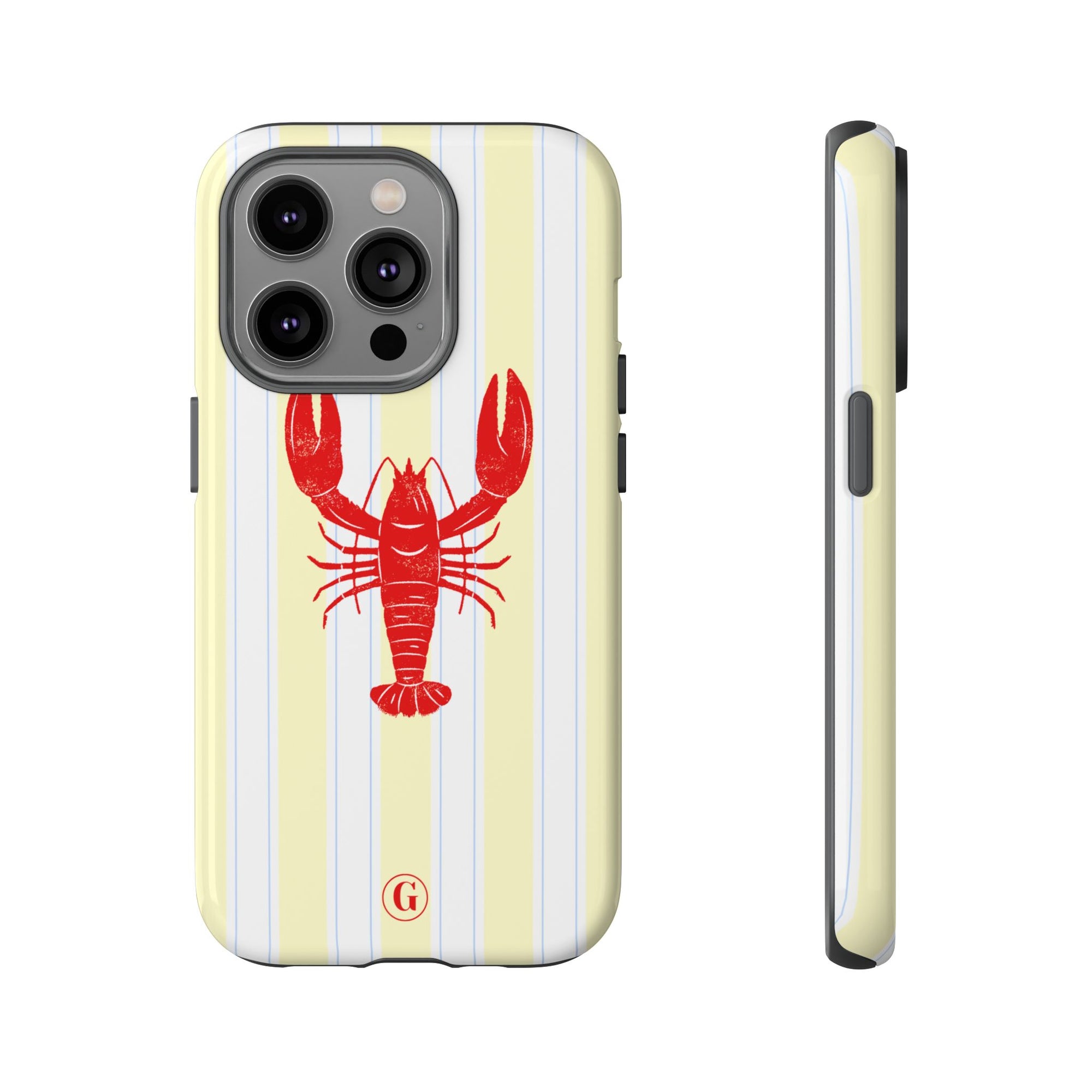 Yellow Stripes & Crawfish Phone Case