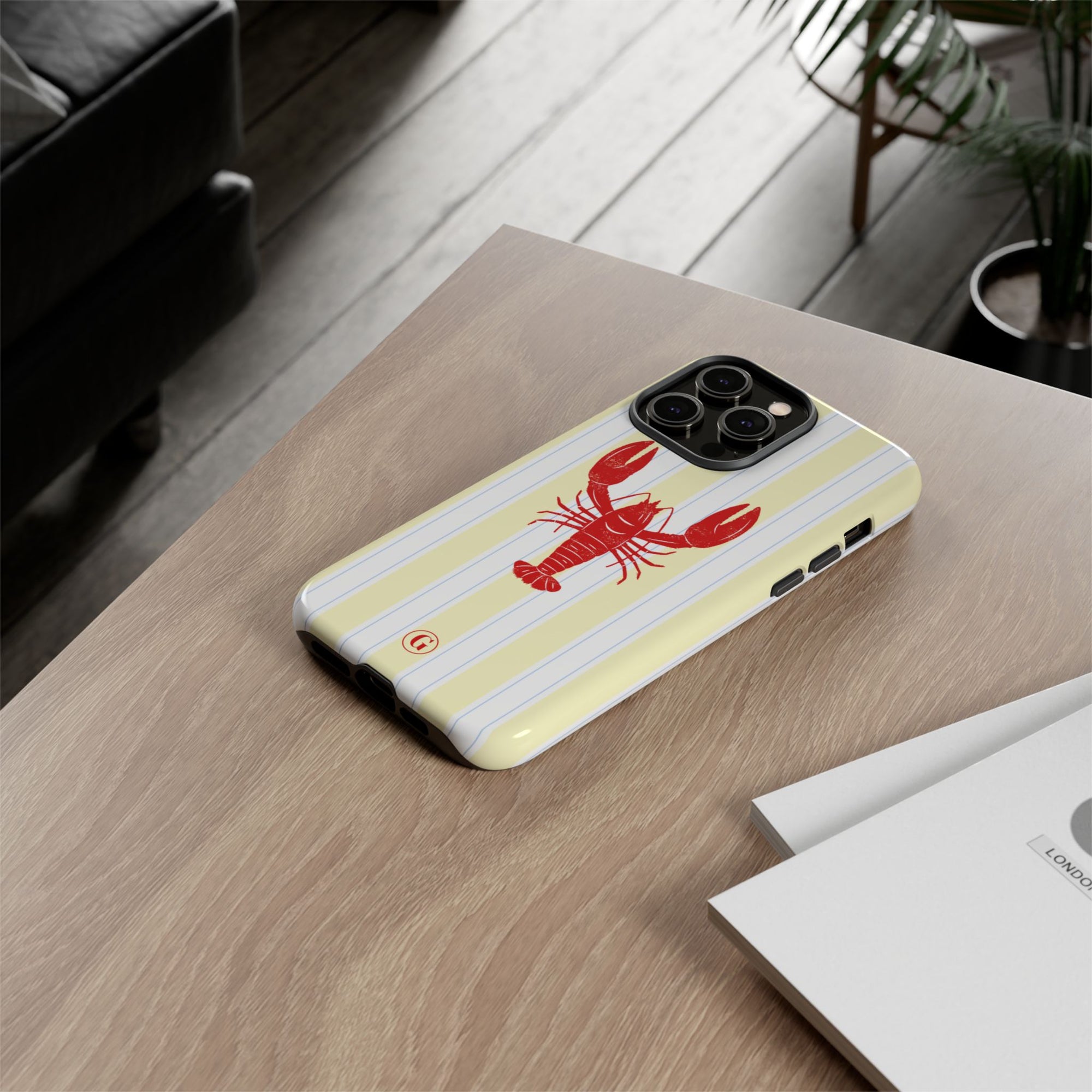 Yellow Stripes & Crawfish Phone Case
