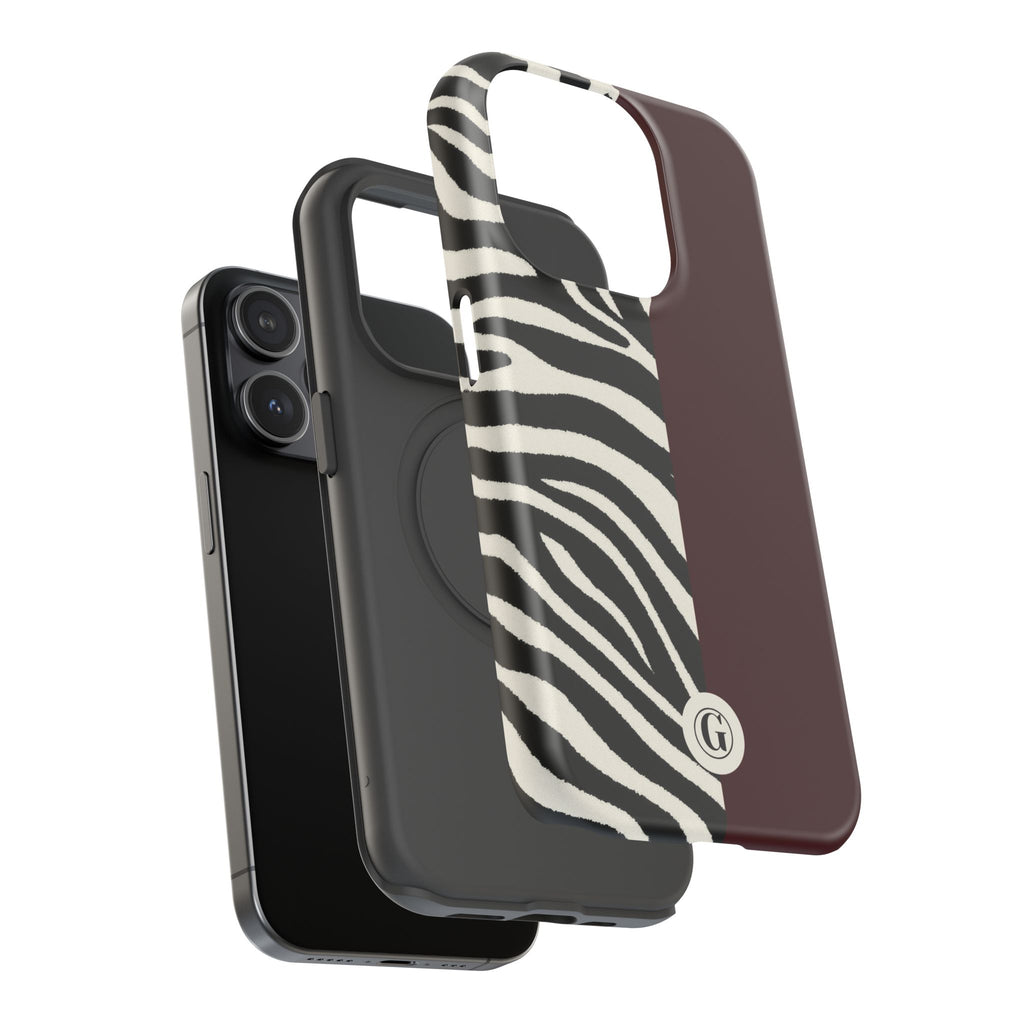 Zebra Print x Burgundy Phone Case
