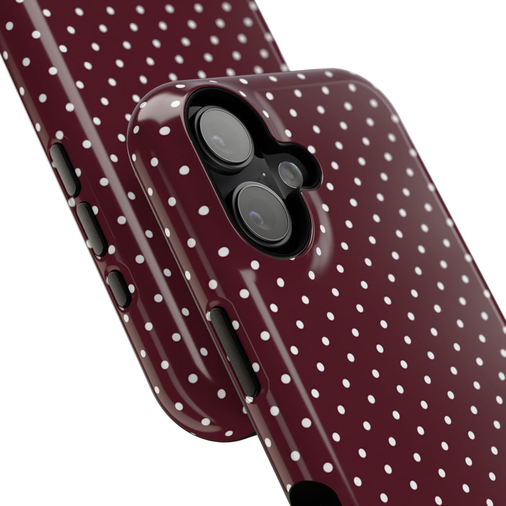 Burgundy Polka Dots Phone Case