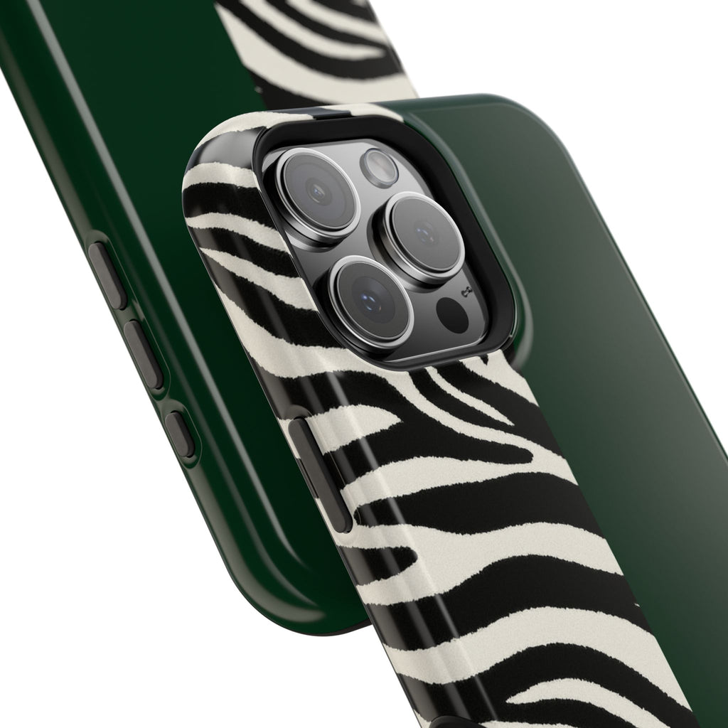 Zebra Print x Emerald Green Phone Case