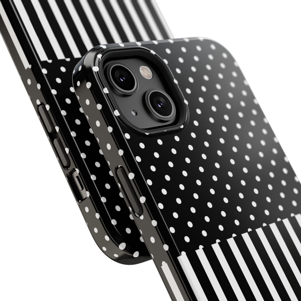 B&W Polka Dots x Stripes Phone Case