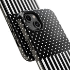 B&W Polka Dots x Stripes Phone Case