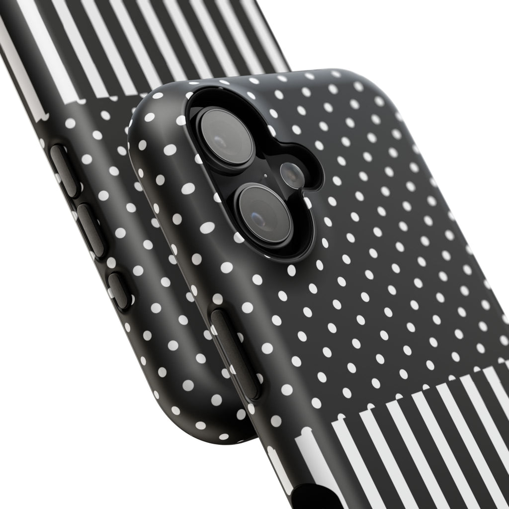 B&W Polka Dots x Stripes Phone Case