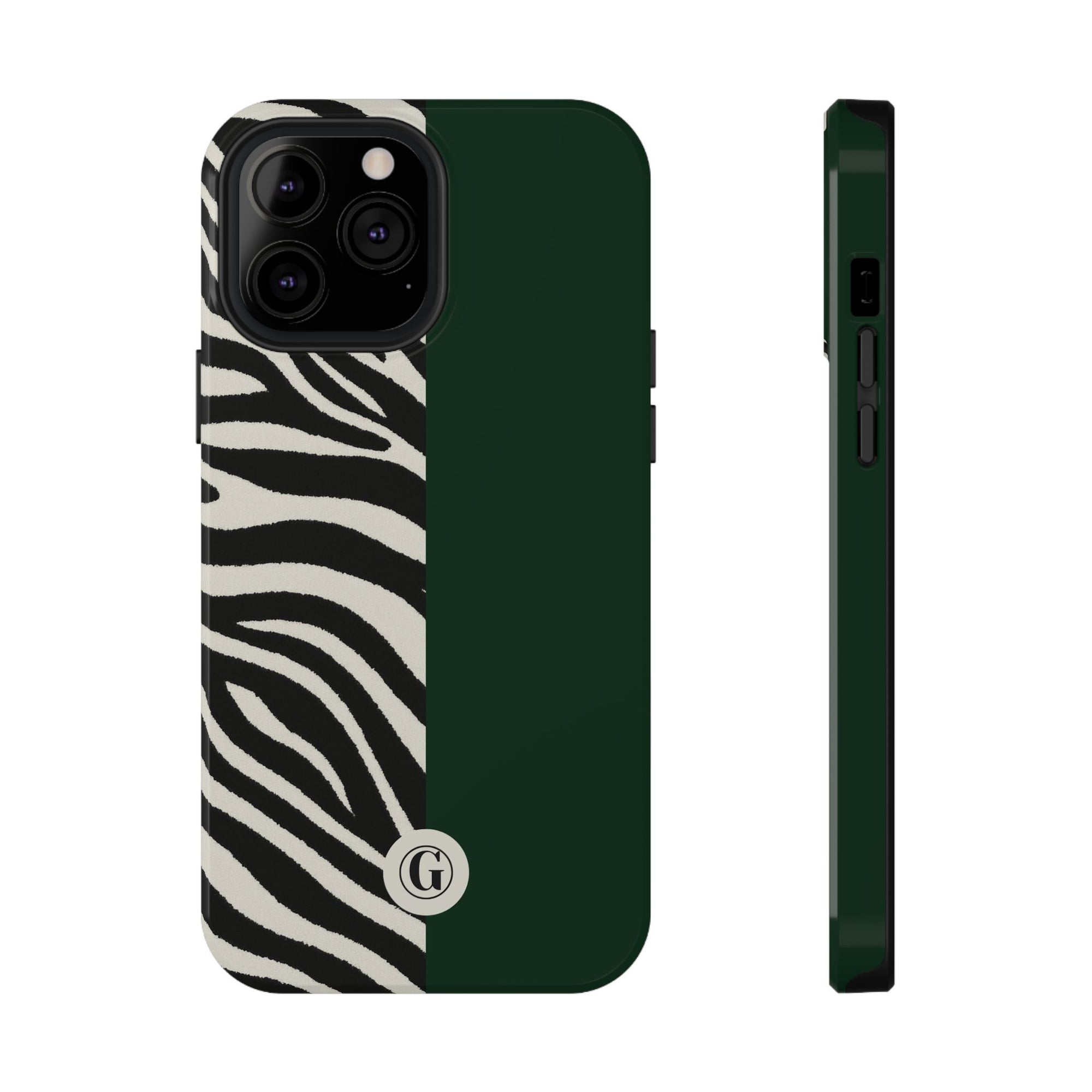 Zebra Print x Emerald Green Phone Case