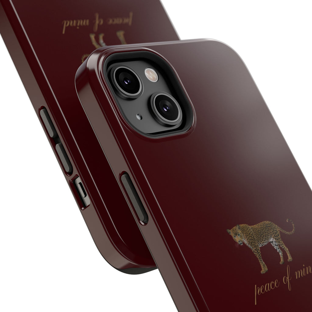 Burgundy 'Peace of Mind' Panther Phone Case