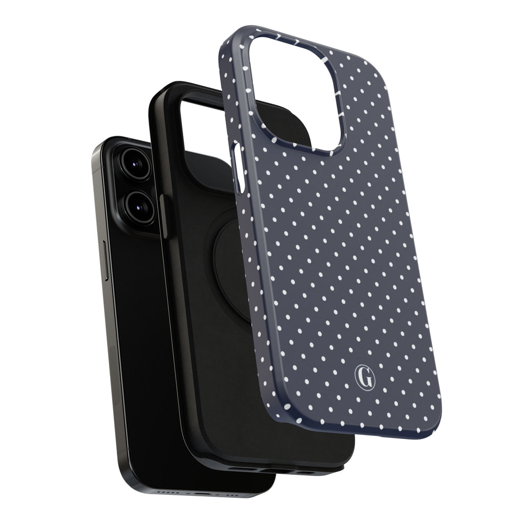 Navy Blue Polka Dots Phone Case