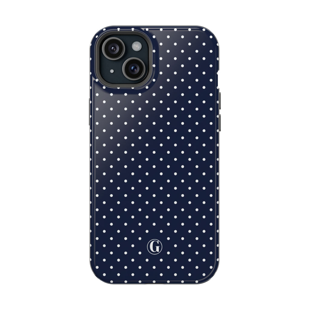 Navy Blue Polka Dots Phone Case