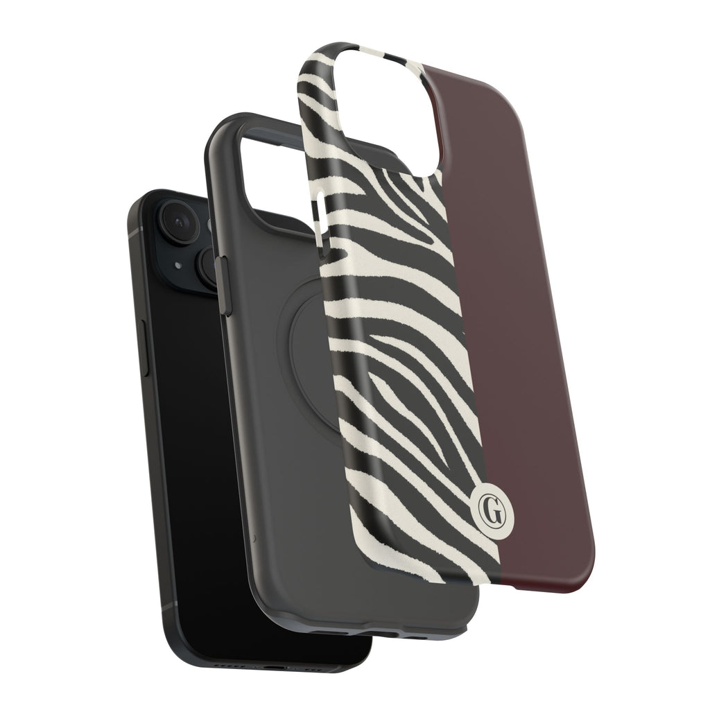 Zebra Print x Burgundy Phone Case