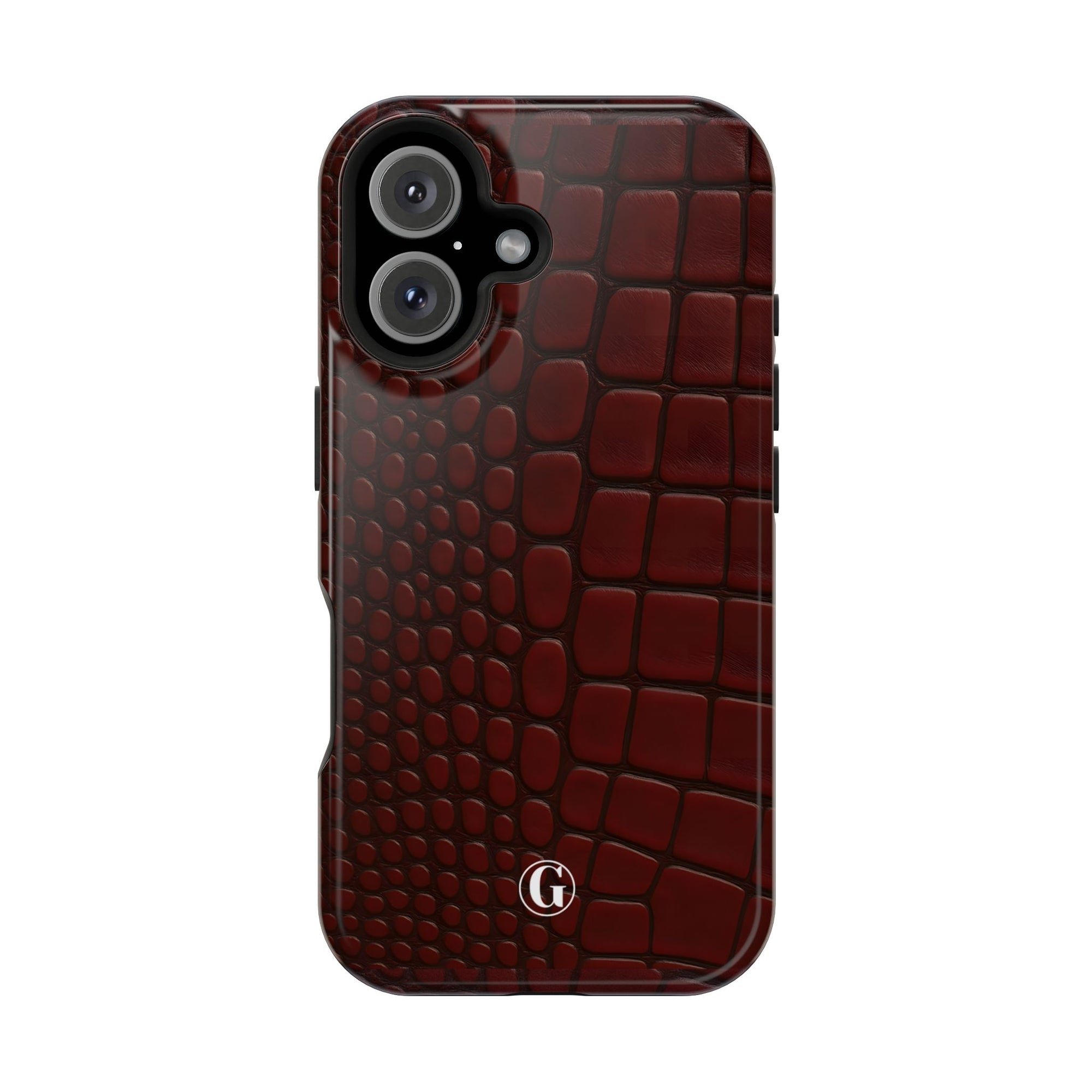 Burgundy Crocodile Print Phone Case