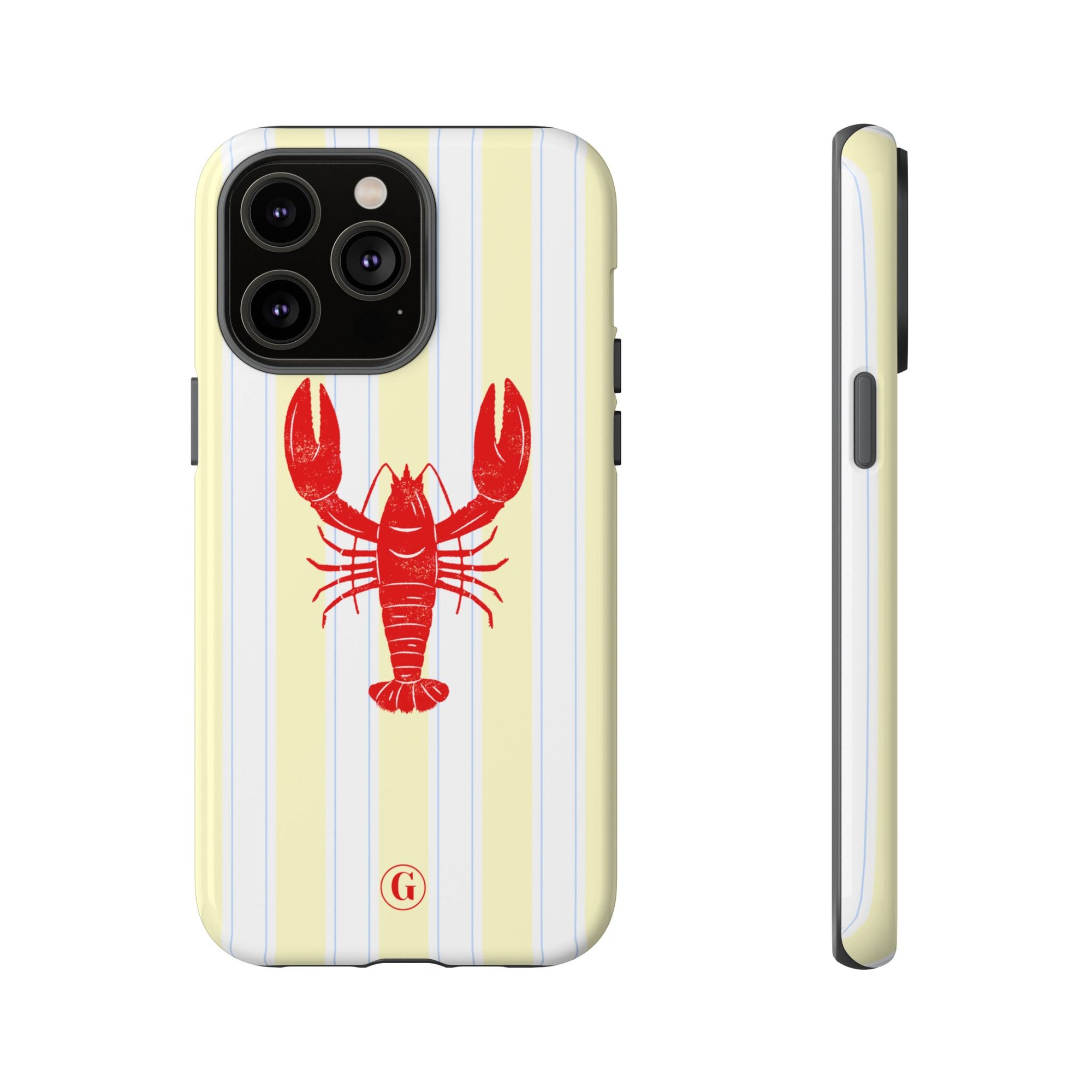 Yellow Stripes & Crawfish Phone Case