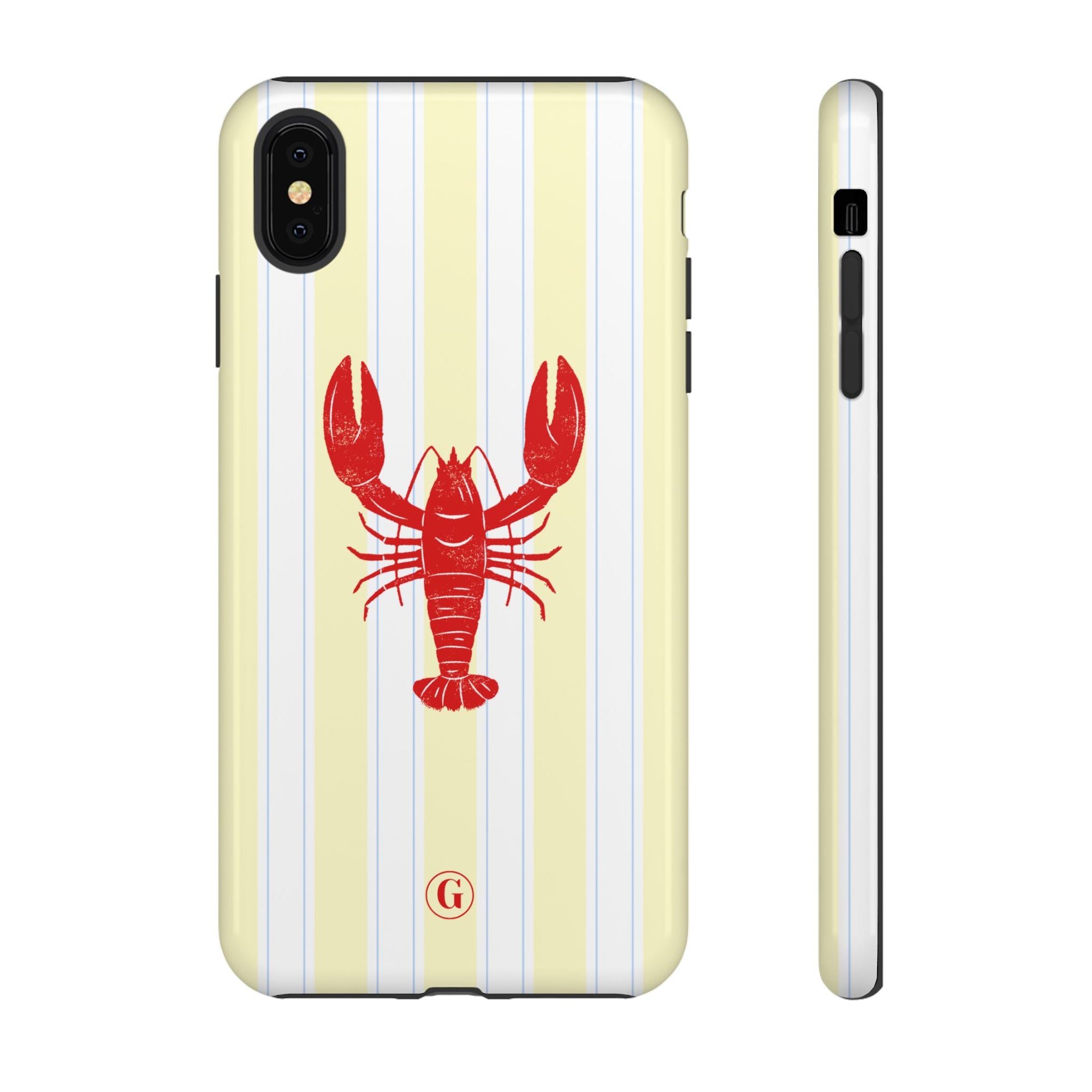 Yellow Stripes & Crawfish Phone Case