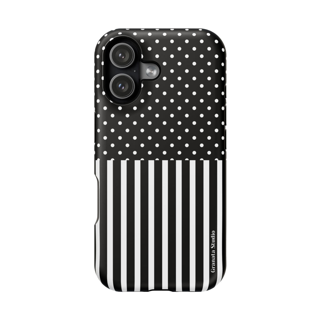 B&W Polka Dots x Stripes Phone Case
