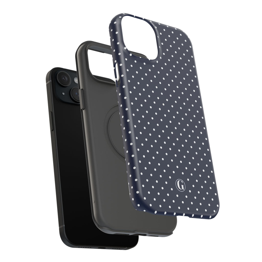 Navy Blue Polka Dots Phone Case