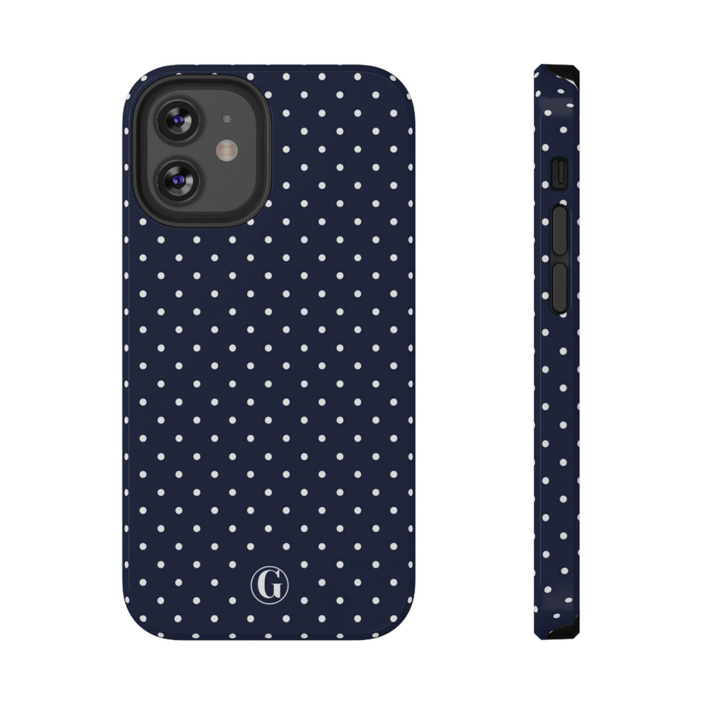 Navy Blue Polka Dots Phone Case
