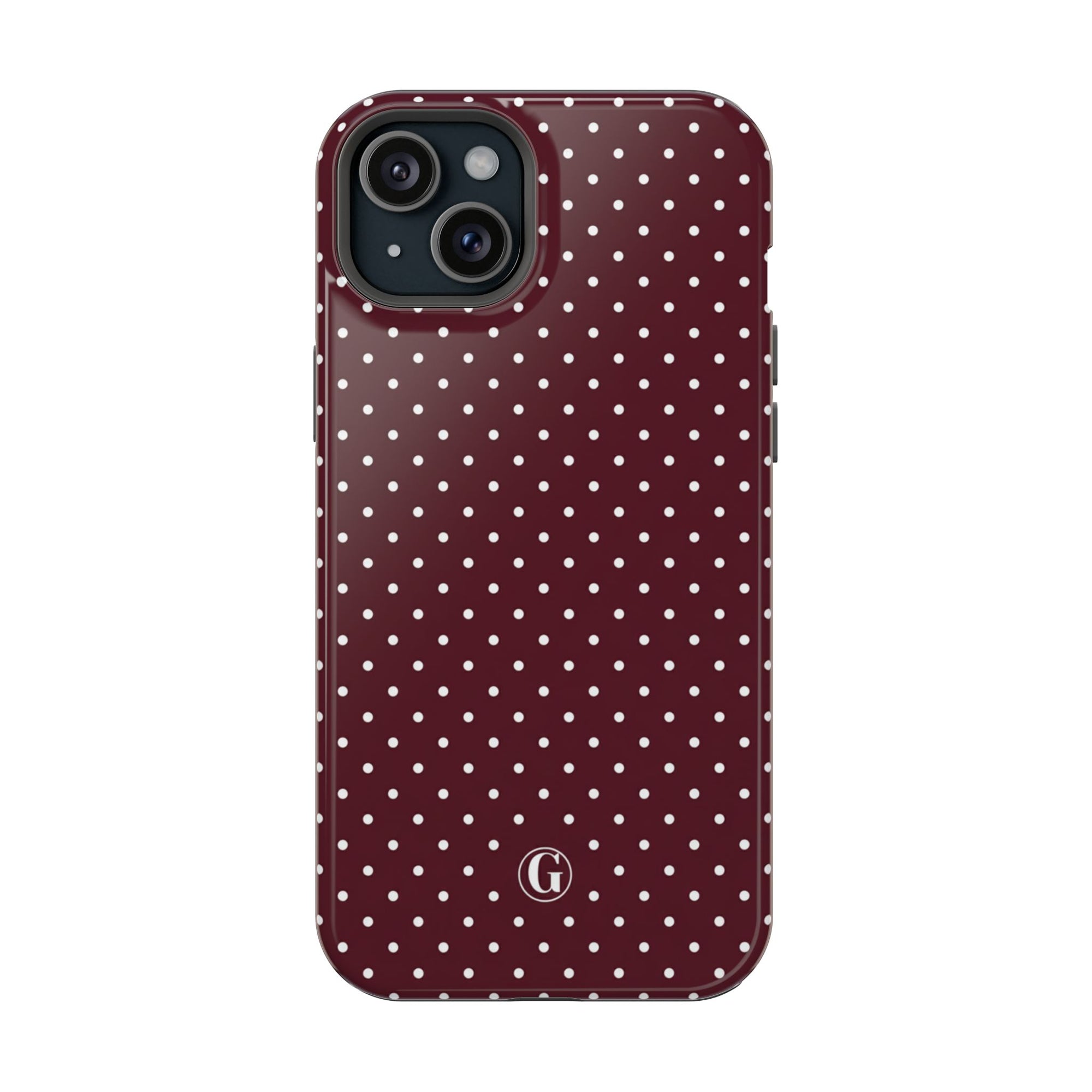 Burgundy Polka Dots Phone Case