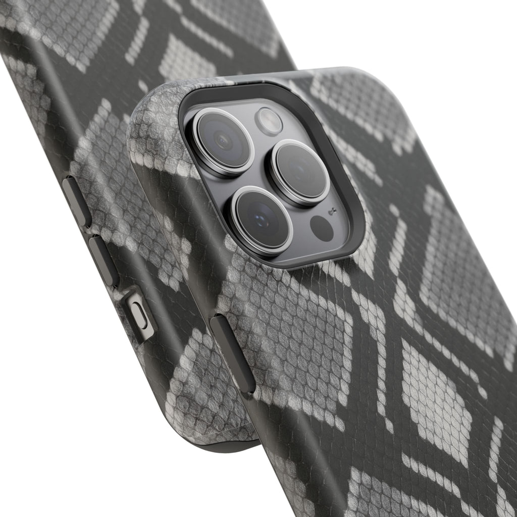 Grey Snakeskin Print Phone Case
