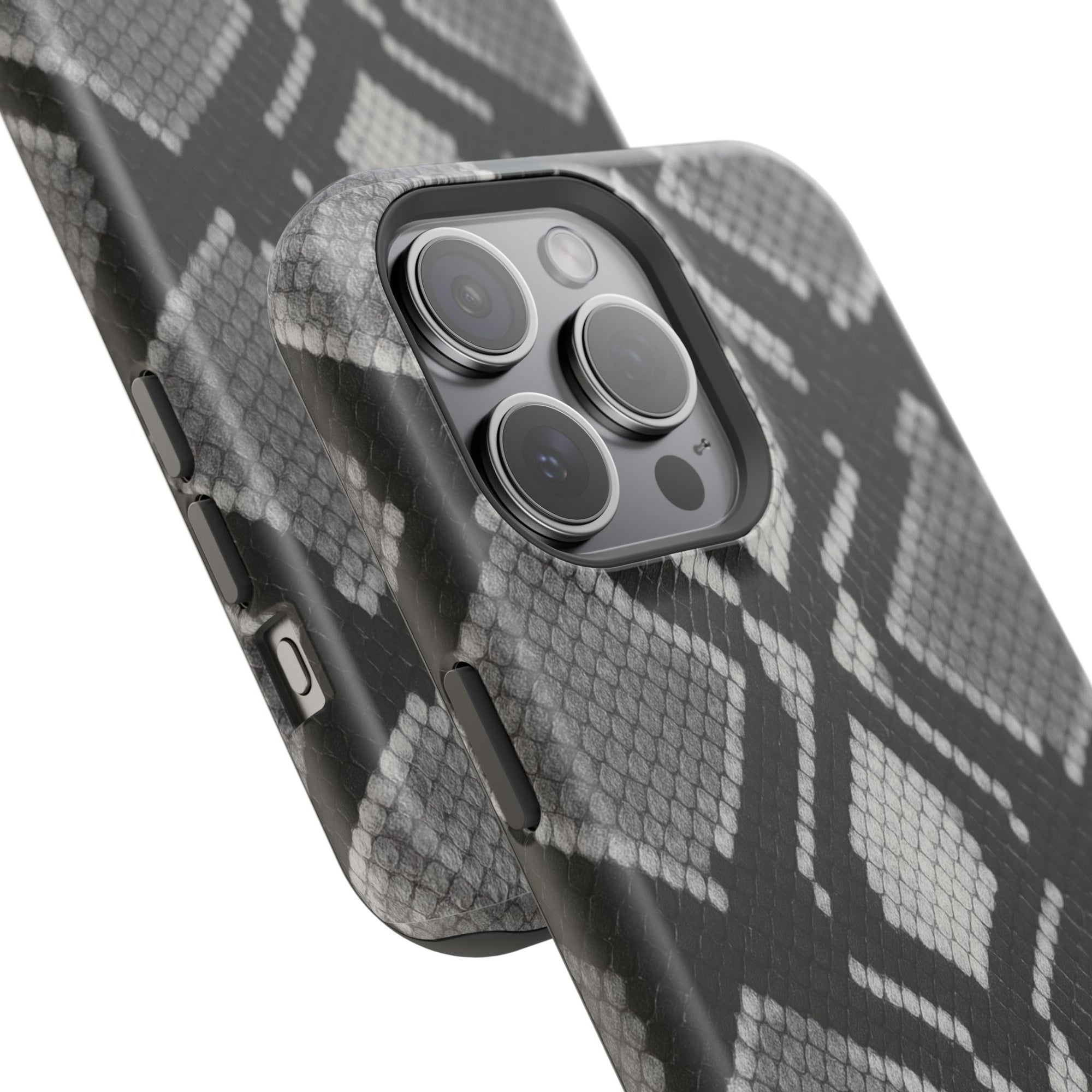 Grey Snakeskin Print Phone Case