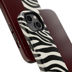 Zebra Print x Burgundy Phone Case